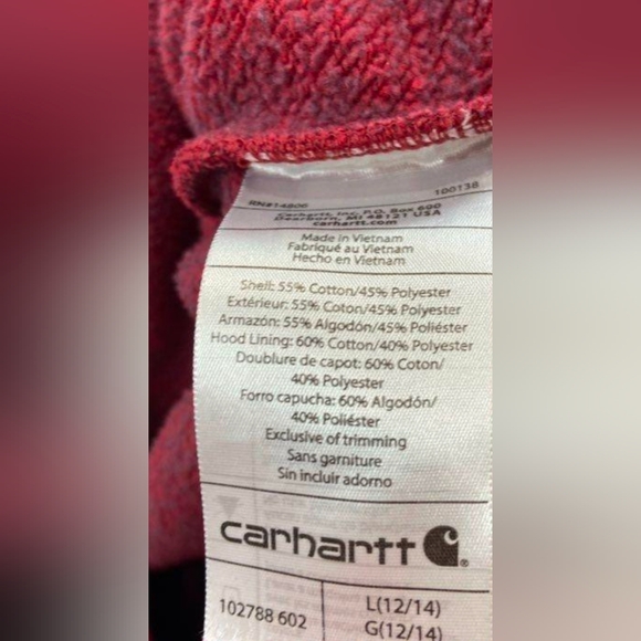 Carhartt Women's Relaxed Fit Midweight Full-Zip Sweatshirt Size L MSRP $59.99 - Picture 5 of 6